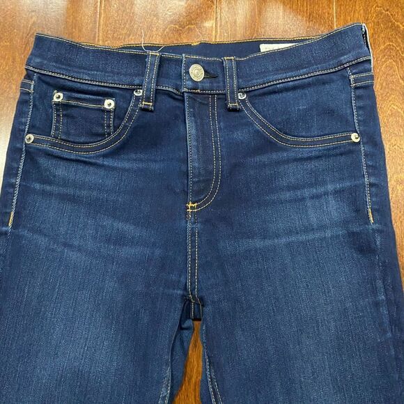 Rag & Bone Bedford Skinny Fit Dark Denim Cotton Blend Jeans Women's Size 26 x 30 - Picture 2 of 11